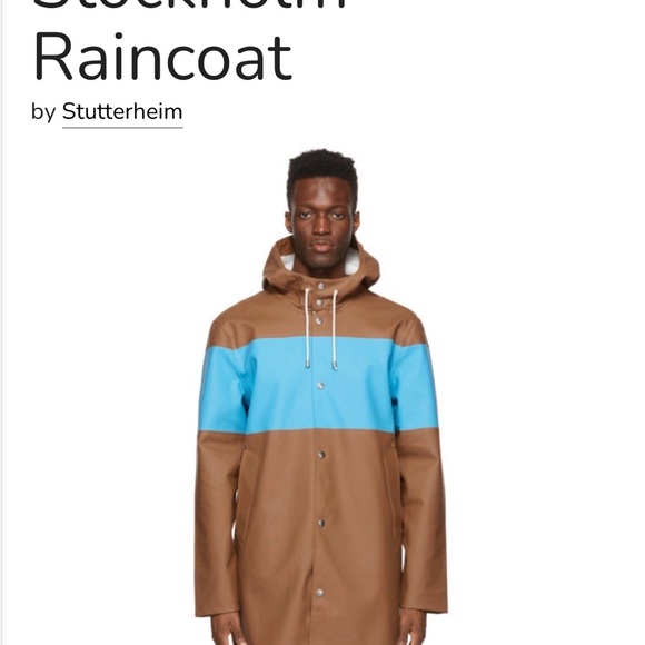Stutterheim Two-Tone Brown and Blue Raincoat